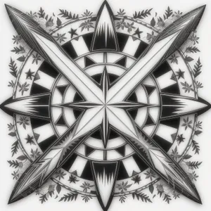 Decorative Heraldic Star Symbol in Intricate Tracery Design