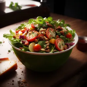 Fresh Gourmet Salad with Organic Vegetables and Berries