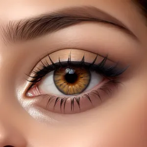 Eye-Catching Beauty: Stunning Closeup of Mesmerizing Eyebrow and Eye Makeup