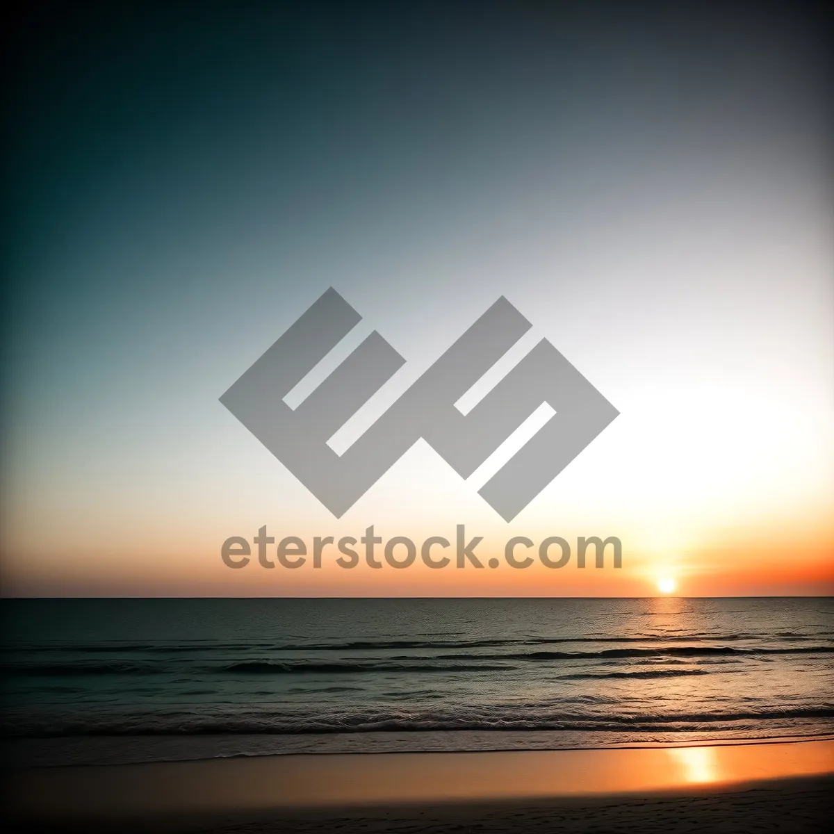 Picture of Golden Horizon: Serene Sunset over Beach