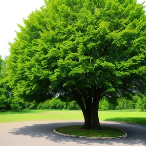 Serene Summer Forest - Vibrant Green Woodland