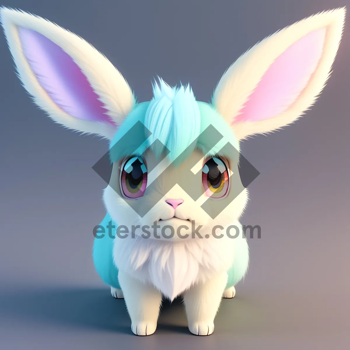Picture of Cute Bunny Cartoon Artwork with Funny Ears