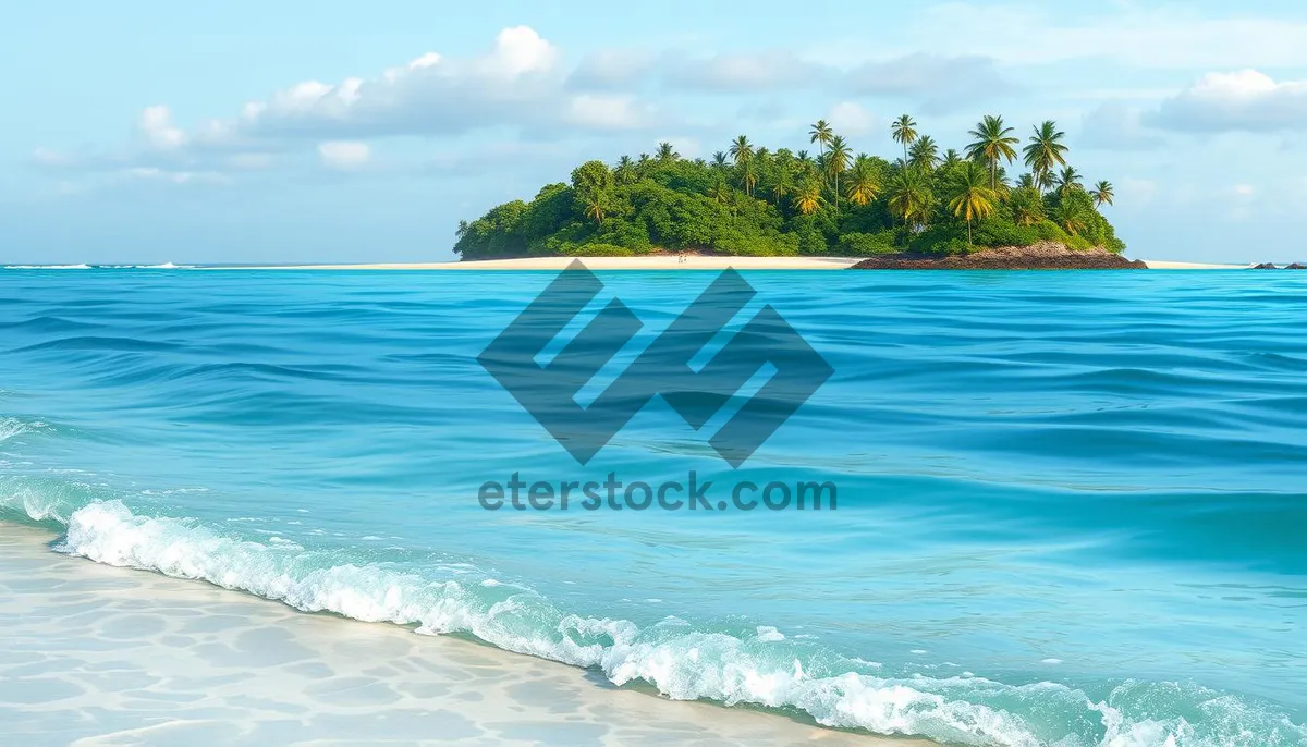 Picture of Tropical beach getaway with crystal clear water and sun.