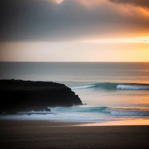Serene Sunset over Tropical Beach