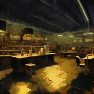 Modern restaurant interior with wooden chairs and tables