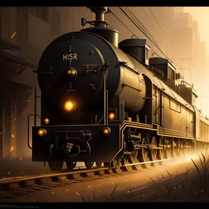 Vintage Steam Locomotive on Railway Track