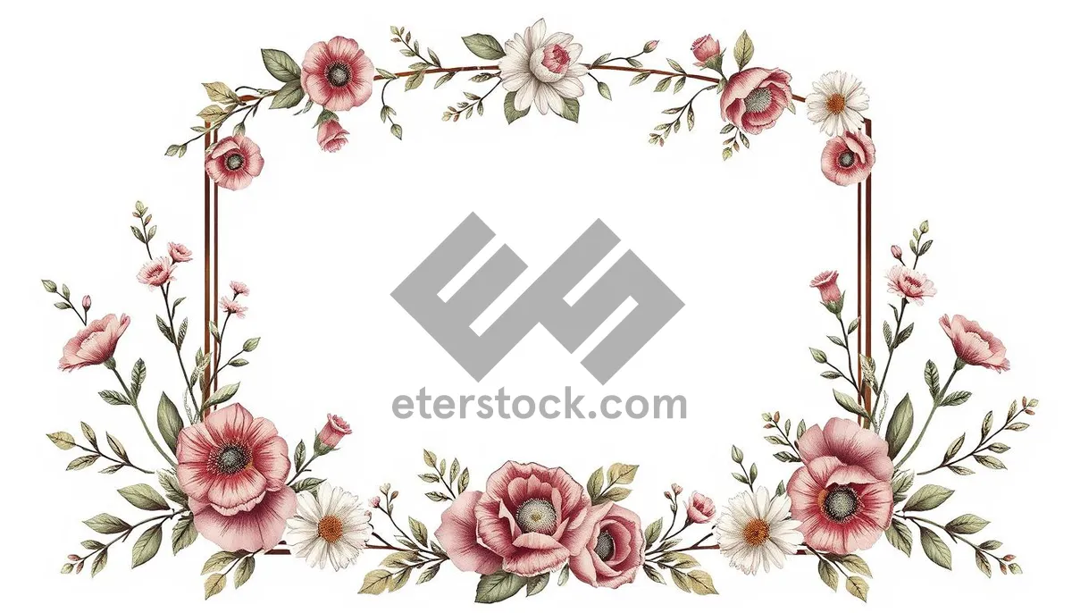 Picture of Vintage floral pattern with ornate decoration and retro design