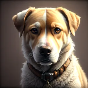 Golden Retriever Pup Looking Adorable in Studio Portrait