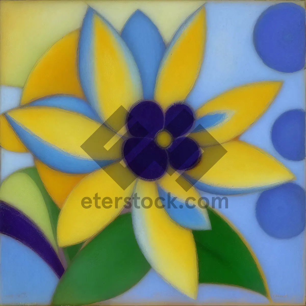 Picture of Yellow Floral Pinwheel in Full Bloom