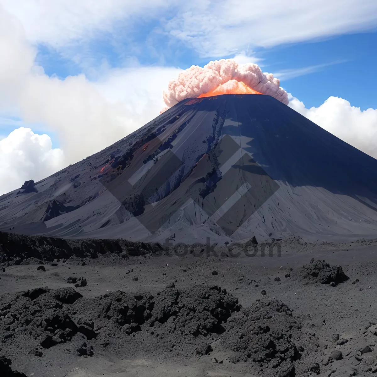 Picture of Majestic Glacier Peak in Snow-Covered Volcanic Landscape