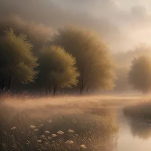 Golden Horizon: A Tranquil Summer Meadow at Sunset