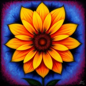 Vibrant Sunflower Blossom in a Colorful Garden