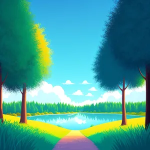 Golden Horizon: A Serene Sunset Over Sunlit Meadow