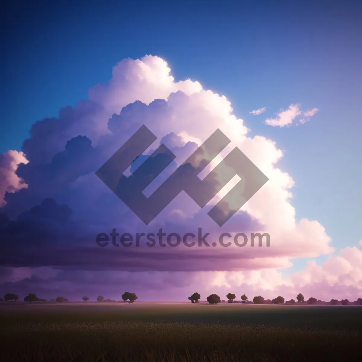 Picture of Vibrant Sunset Sky over Scenic Landscape