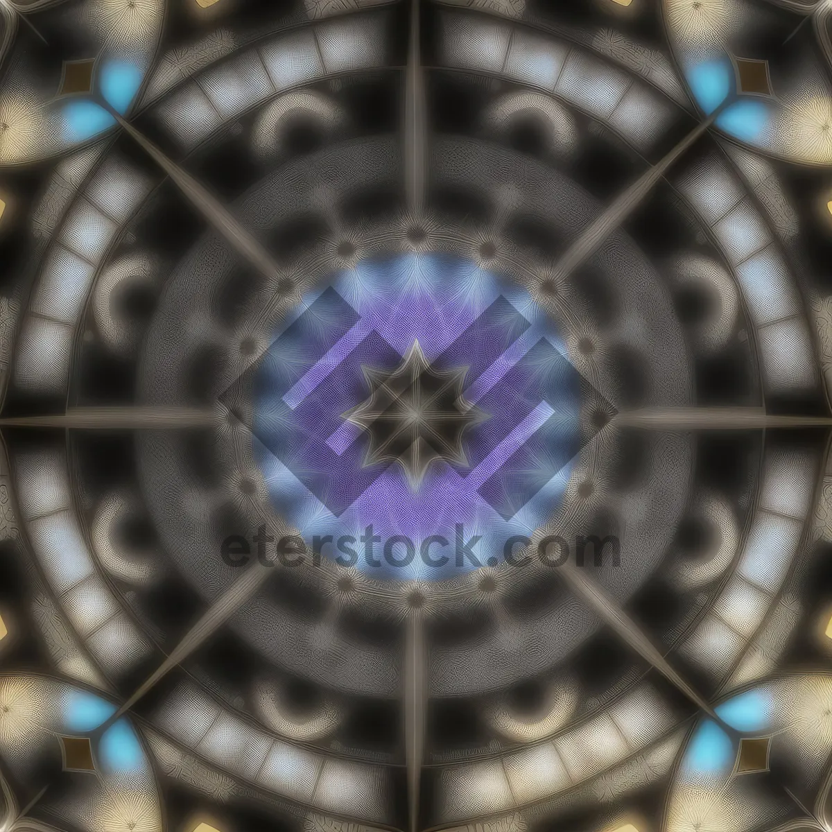 Picture of Artistic Kaleidoscope Window Design with Intricate Patterns