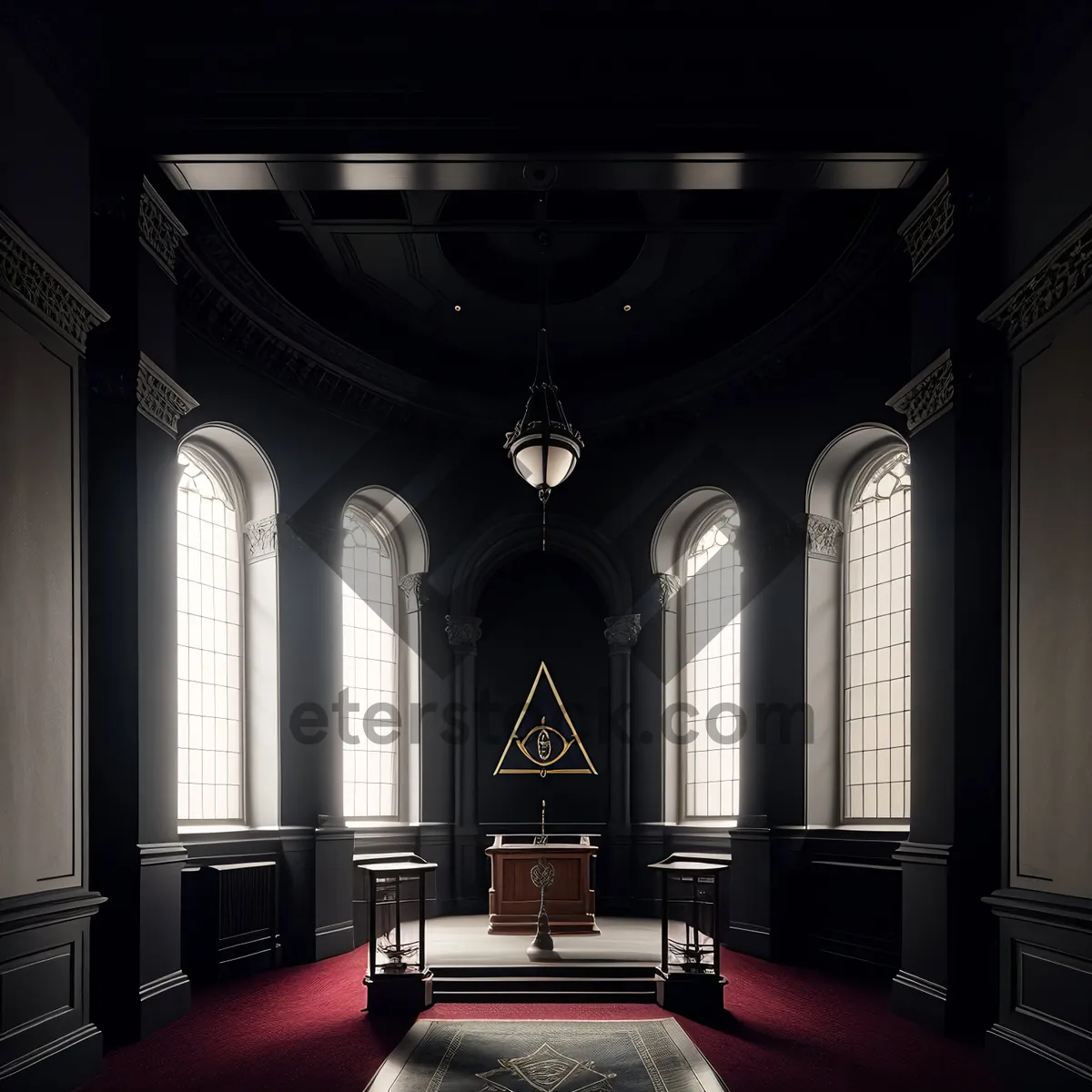 Picture of Regal Cathedral Throne in Historic Church Interior