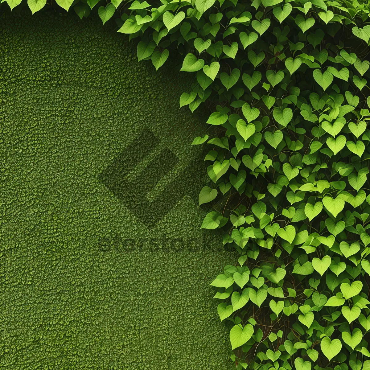 Picture of Greenery Textured Fern Pattern on Grass Wallpaper