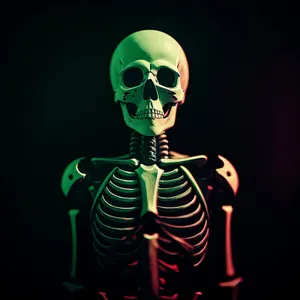 Scary Skeleton Head in Black - Anatomy Image