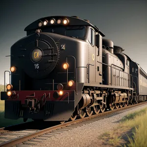 Vintage Steam Locomotive on Railroad Track