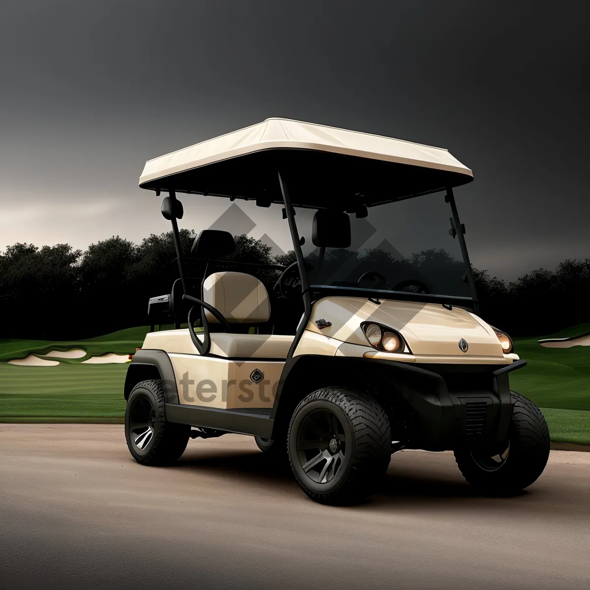 Picture of Golf Car On Grass Field - Sports Transportation