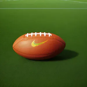 Game-ready rugby ball on grass field