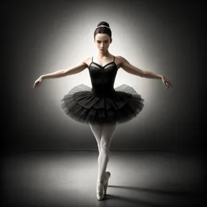 Graceful Ballet Dancer Poses in Studio