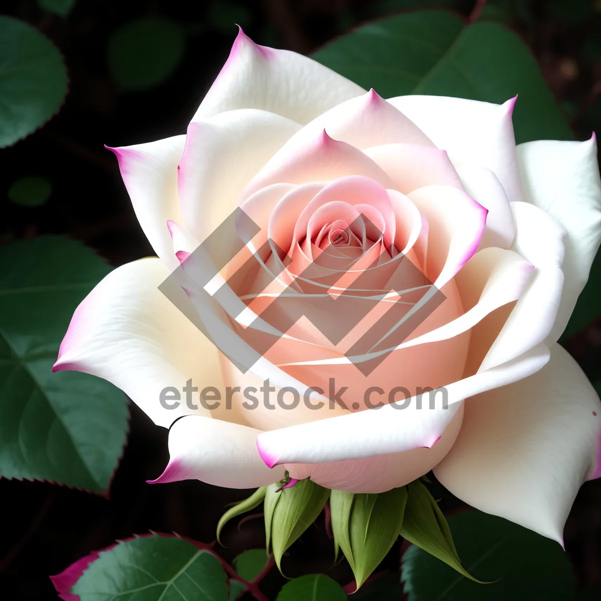 Picture of Lovely Blooming Rose Petals in Garden