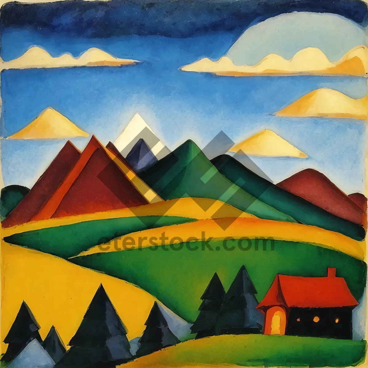 Picture of Patriotic National Flag Emblem with Golf Equipment