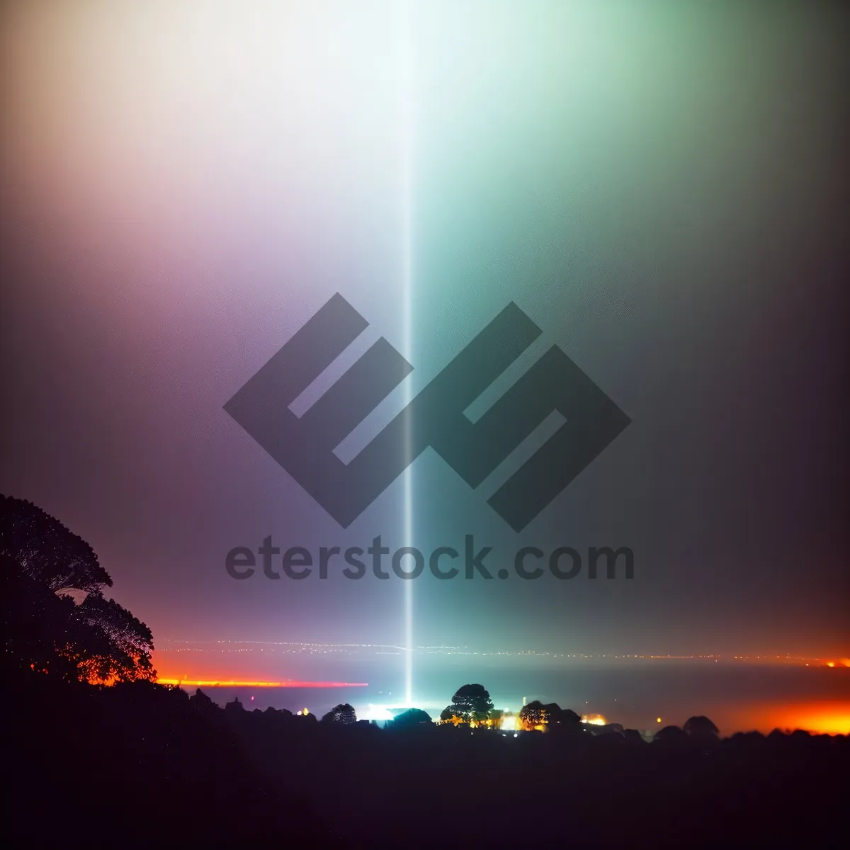 Picture of Captivating Celestial Sunset Over Picturesque Landscape
