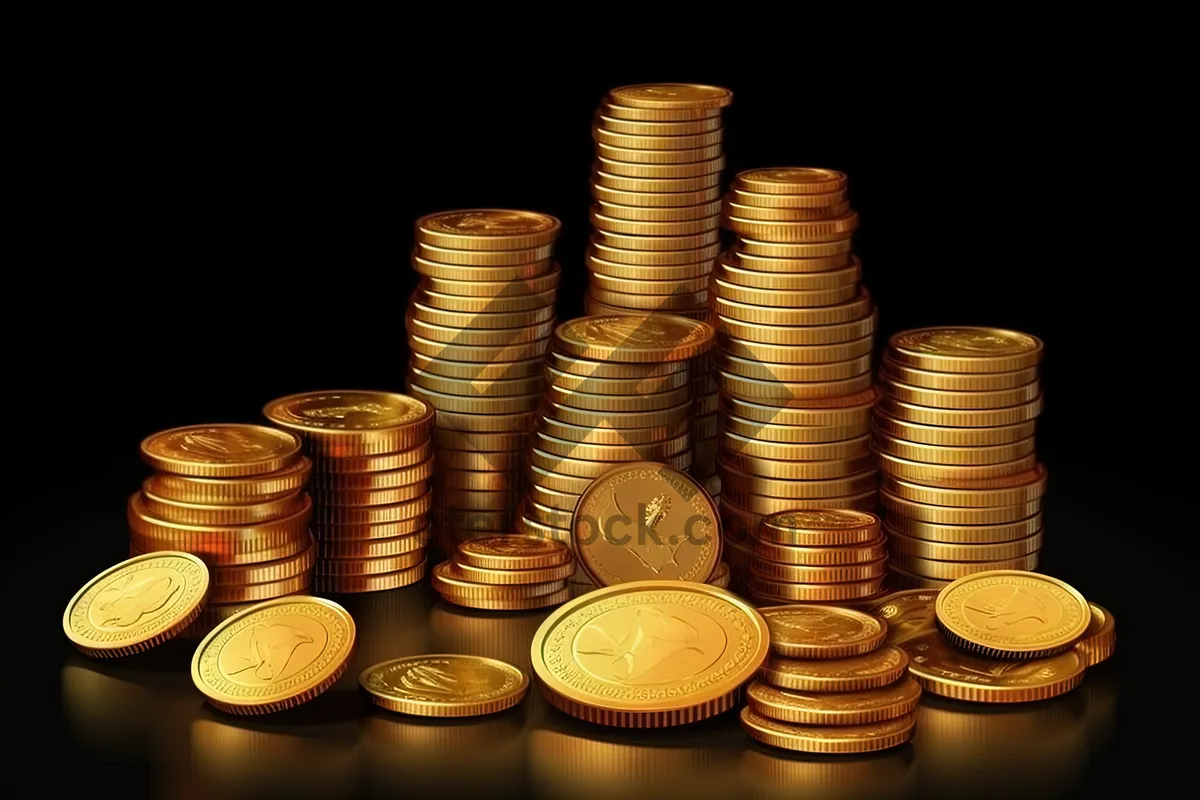 Picture of Golden Currency Stack for Wealthy Banking Investment