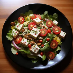 Fresh and Delicious Vegetable Salad Plate