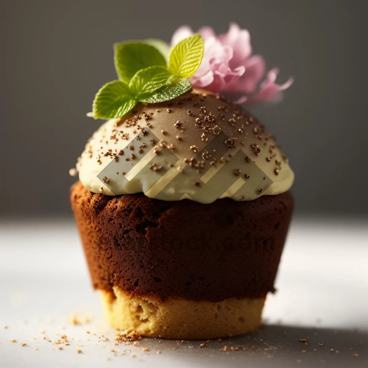 Picture of Delicious Chocolate Cake with Cream and Coffee