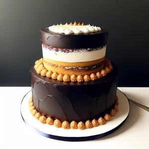 Delicious Birthday Cupcake with Cream and Chocolate Frosting