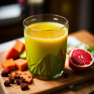 Healthy orange fruit juice in glass cup