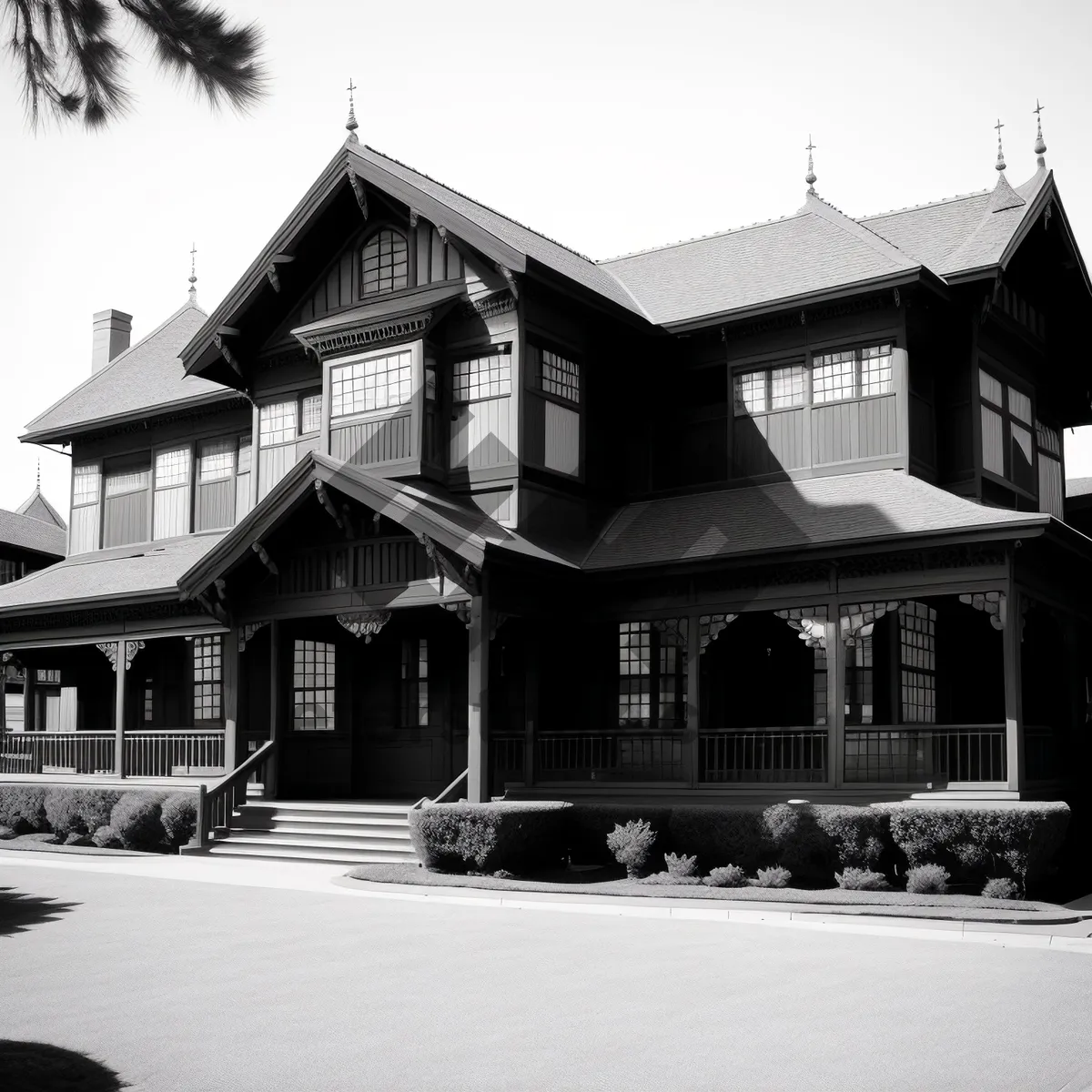 Picture of Modern suburban home with beautiful landscaping, brick facade, and garage.