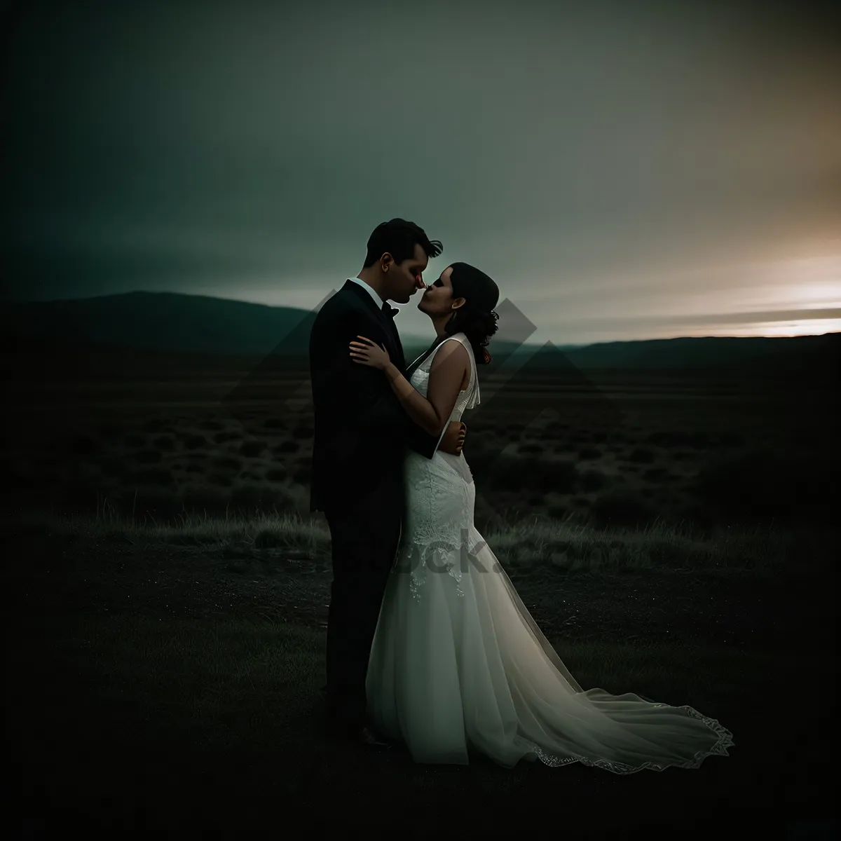 Picture of Joyful Wedding Bliss - Summer Bride and Groom