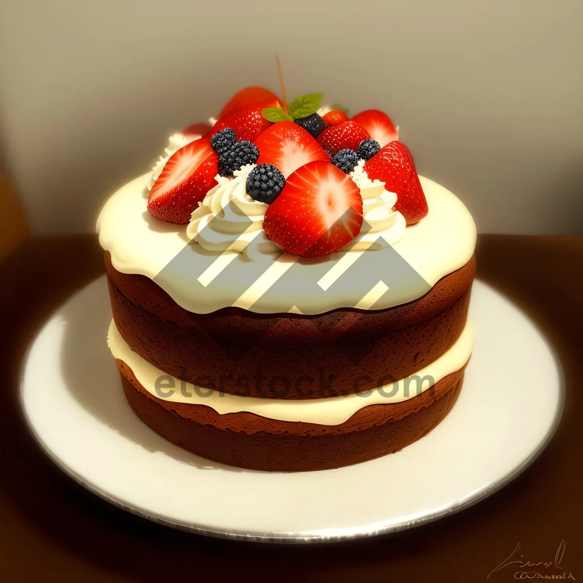 Picture of Delectable Breakfast Plate with Sweet Berry Trifle