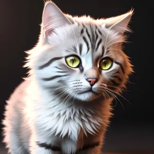 Cute Gray Tabby Kitty with Playful Expression