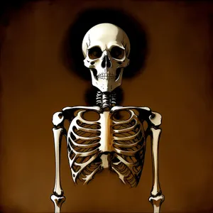 Terrifying Haunted Skeleton in Black - Anatomical 3D X-ray