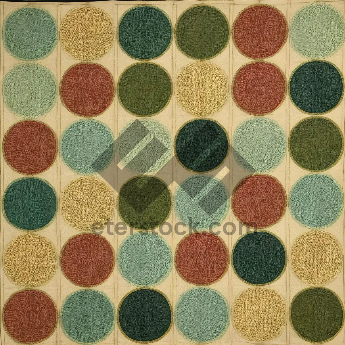 Picture of Colorful Retro Circle Pattern Wallpaper Design