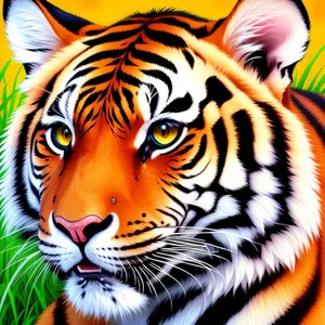 Striking Striped Tiger Cat in the Wild