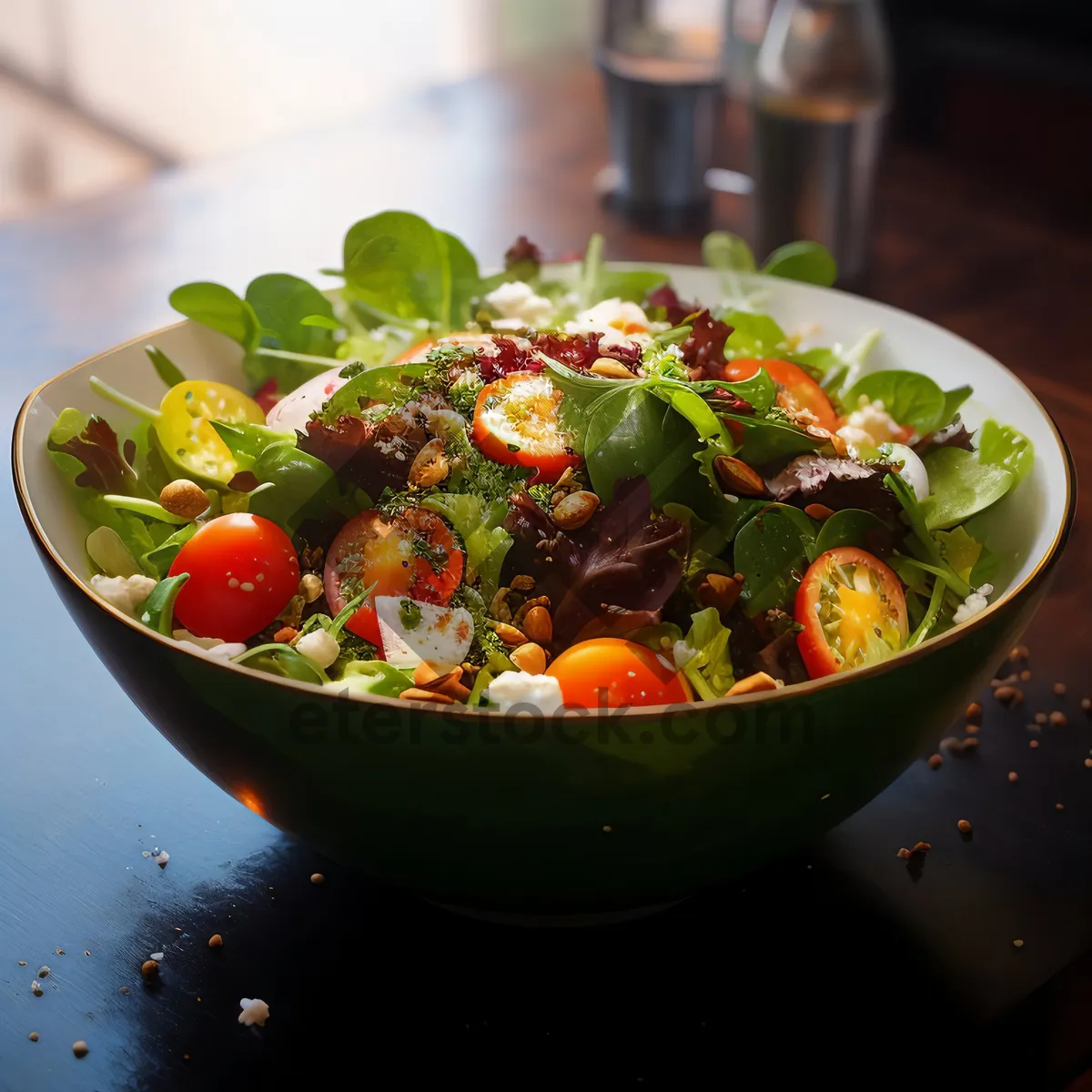 Picture of Delicious Vegetarian Salad with Fresh Garden Veggies