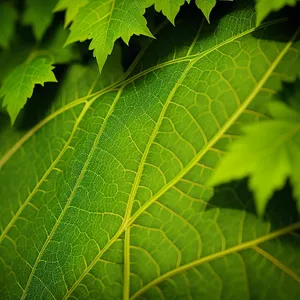 Vibrant Maple Leaf in Sunlit Forest