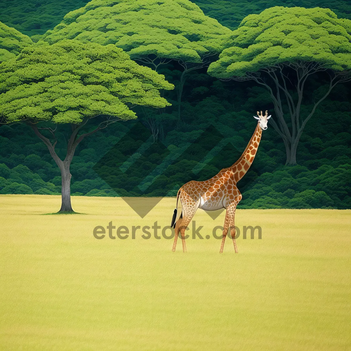 Picture of Majestic Giraffe Gracefully Roaming the Savanna