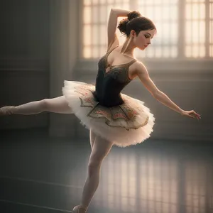 Elegant Ballerina Posing in Fashionable Dance Attire