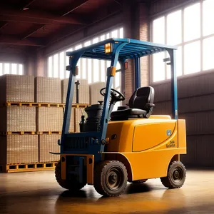 Heavy-duty Forklift in Warehouse