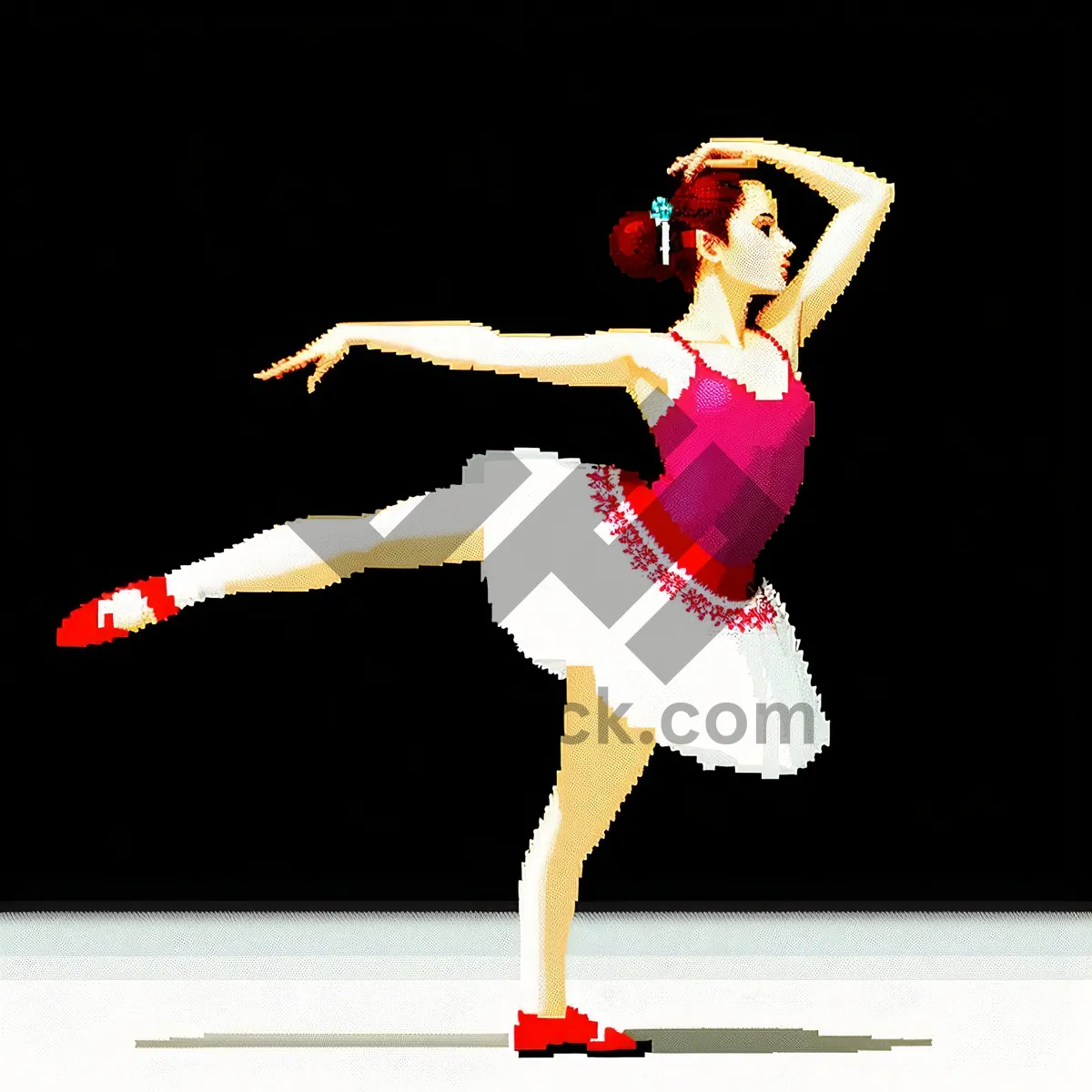 Picture of Elegant Ballerina in Mid-Air Jump