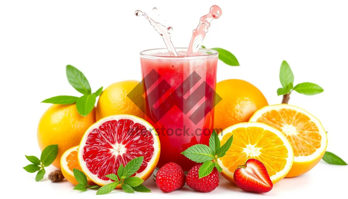 Picture of Refreshing Citrus Berry Vodka Cocktail Splash in Glass