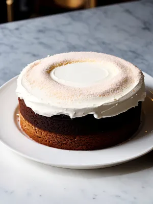 Delicious Chocolate Cream Cake with Coffee Cup