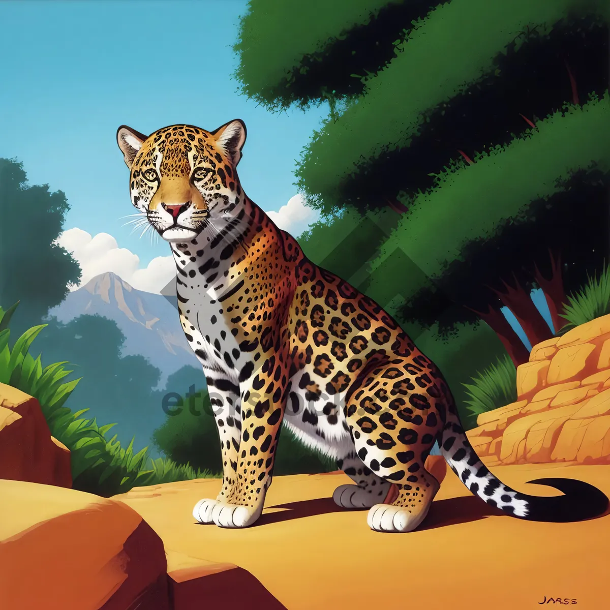Picture of Leopard, Majestic Big Cat in Wildlife Safari